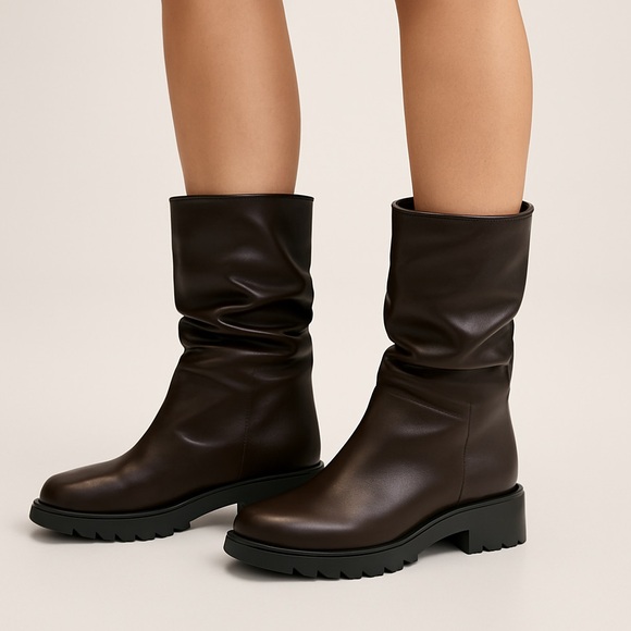 Siberian Husky Womens Ankle Boots Booties Dark Chocolate Brown 7 D Soft Leather - Picture 1 of 16